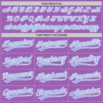 Custom Name and Number Personalized Authentic Baseball Jersey - Medium Purple Light Blue-White Personalized Medium Purple