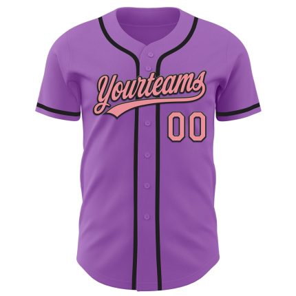 Custom Name and Number Authentic Baseball Jersey - Personalized Medium Purple and Pink-Black Team Jersey Personalized Medium