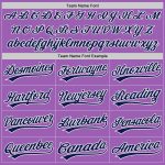 Personalized Custom Name Number Authentic Baseball Jersey - Medium Purple Navy-White Personalized Medium Purple Navy-White