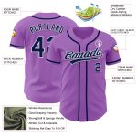 Personalized Custom Name Number Authentic Baseball Jersey - Medium Purple Navy-White Personalized Medium Purple Navy-White