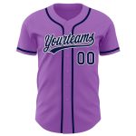 Personalized Custom Name Number Authentic Baseball Jersey - Medium Purple Navy-White Personalized Medium Purple Navy-White