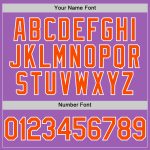 Custom Name and Number Personalized Baseball Jersey in Medium Purple and Orange-White, Authentic Team Gear Personalized Medium