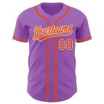 Custom Name and Number Personalized Baseball Jersey in Medium Purple and Orange-White, Authentic Team Gear Personalized Medium