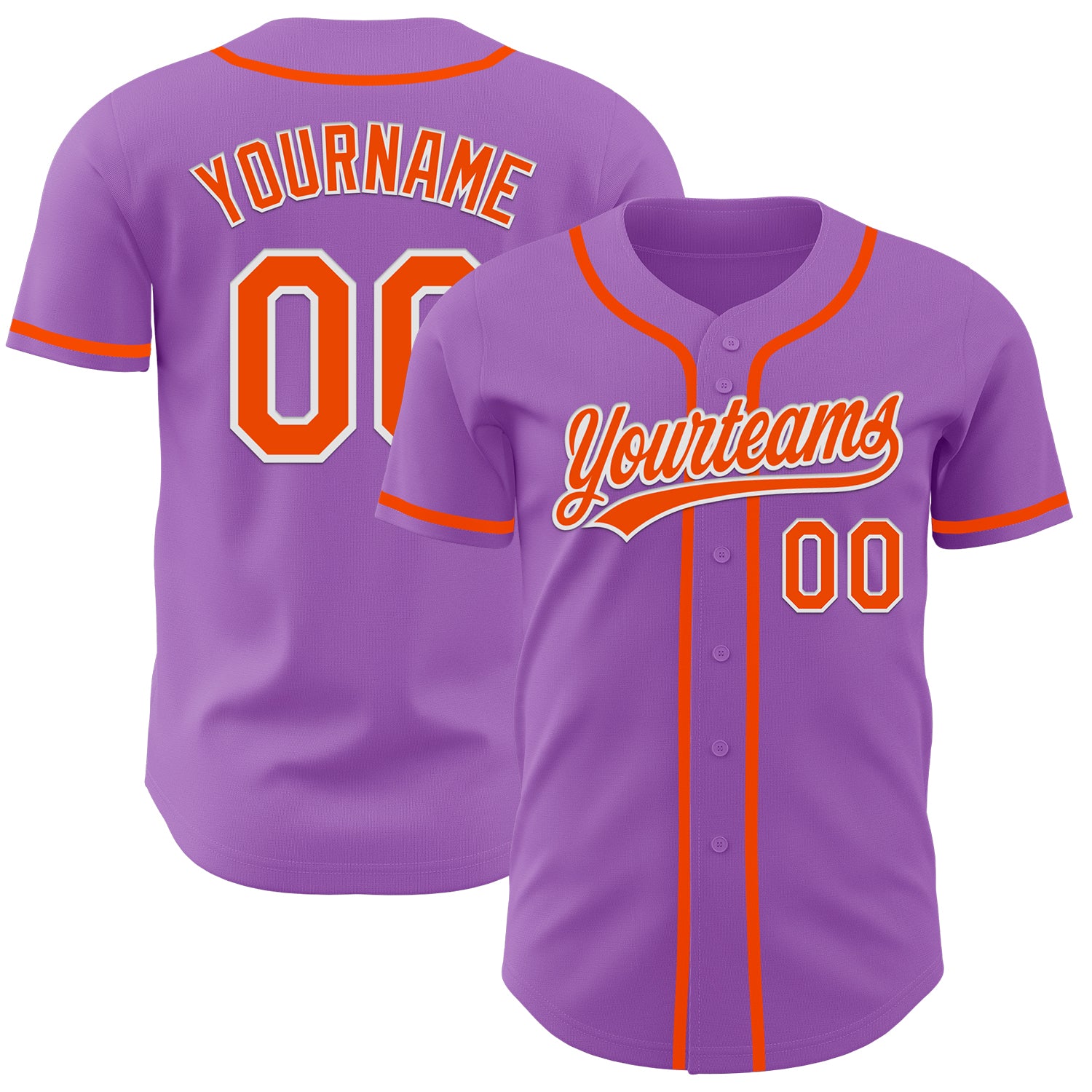 Custom Name and Number Personalized Baseball Jersey in Medium Purple and Orange-White, Authentic Team Gear Personalized Medium