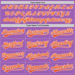 Custom Name and Number Personalized Baseball Jersey in Medium Purple and Orange-White, Authentic Team Gear Personalized Medium