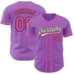 Custom Purple Pink Black Baseball Jersey with Personalized Name and Number - Authentic Medium Size Personalized Medium Purple