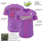 Custom Purple Pink Black Baseball Jersey with Personalized Name and Number - Authentic Medium Size Personalized Medium Purple