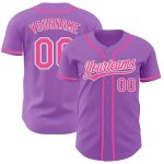 Custom Name and Number Purple Pink-White Authentic Baseball Jersey - Personalized Medium Team Jersey Personalized Medium