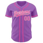 Custom Name and Number Purple Pink-White Authentic Baseball Jersey - Personalized Medium Team Jersey Personalized Medium