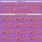 Custom Name and Number Authentic Baseball Jersey - Medium Purple Red-White Personalized Team Jersey Personalized Medium Purple