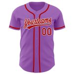 Custom Name and Number Authentic Baseball Jersey - Medium Purple Red-White Personalized Team Jersey Personalized Medium Purple