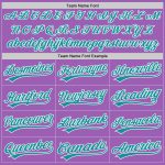 Custom Name and Number Medium Purple Teal-White Baseball Jersey - Personalized Authentic Team Apparel Personalized Medium