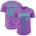 Custom Name and Number Medium Purple Teal-White Baseball Jersey - Personalized Authentic Team Apparel Personalized Medium