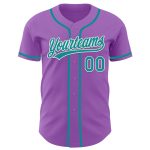 Custom Name and Number Medium Purple Teal-White Baseball Jersey - Personalized Authentic Team Apparel Personalized Medium