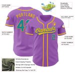 Custom Name Number Personalized Baseball Jersey Medium Purple Teal Yellow Authentic Personalized Medium Purple Teal-Yellow