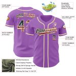 Custom USA Flag Baseball Jersey - Vintage Medium Purple - Personalized Cream Team Name & Number Personalized Medium Purple