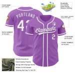 Custom Name and Number Authentic Baseball Jersey - Personalized Medium Purple and White Team Jersey Personalized Medium Purple