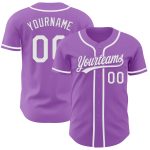 Custom Name and Number Authentic Baseball Jersey - Personalized Medium Purple and White Team Jersey Personalized Medium Purple