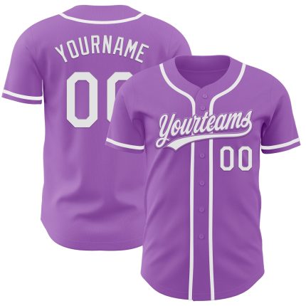 Custom Name and Number Authentic Baseball Jersey - Personalized Medium Purple and White Team Jersey Personalized Medium Purple