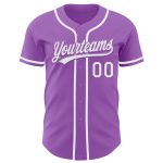 Custom Name and Number Authentic Baseball Jersey - Personalized Medium Purple and White Team Jersey Personalized Medium Purple
