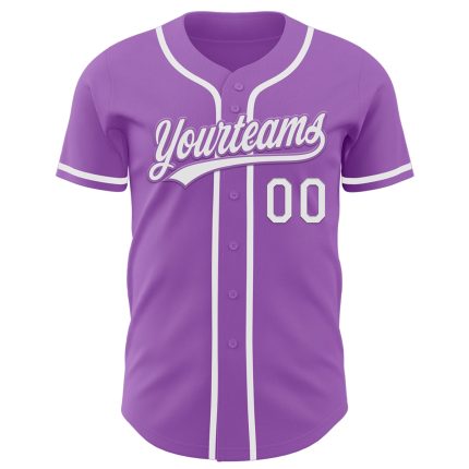 Custom Name and Number Authentic Baseball Jersey - Personalized Medium Purple and White Team Jersey Personalized Medium Purple