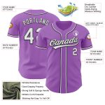 Custom Name and Number Personalized Baseball Jersey - Medium Purple White and Black Authentic Design Personalized Medium