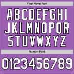 Custom Name and Number Personalized Baseball Jersey - Medium Purple White and Black Authentic Design Personalized Medium