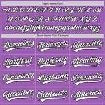 Custom Name and Number Personalized Baseball Jersey - Medium Purple White and Black Authentic Design Personalized Medium