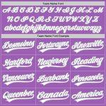 Custom Name and Number Authentic Baseball Jersey in Medium Purple White-Gray - Personalized Team Jersey Personalized Medium