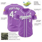 Custom Name and Number Authentic Baseball Jersey in Medium Purple White-Gray - Personalized Team Jersey Personalized Medium
