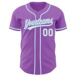 Custom Purple & Light Blue Baseball Jersey - Personalized Name & Number, Medium Size, Authentic Team Apparel Personalized