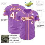Custom Authentic Baseball Jersey with Personalized Name and Number - Medium Purple White-Orange Team Jersey Personalized