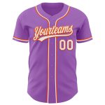 Custom Authentic Baseball Jersey with Personalized Name and Number - Medium Purple White-Orange Team Jersey Personalized