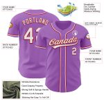 Custom Name and Number Authentic Baseball Jersey - Personalized Medium Purple White-Red Team Jersey Personalized Medium Purple