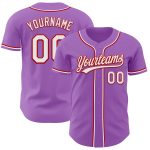 Custom Name and Number Authentic Baseball Jersey - Personalized Medium Purple White-Red Team Jersey Personalized Medium Purple