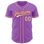 Custom Name and Number Authentic Baseball Jersey - Personalized Medium Purple White-Red Team Jersey Personalized Medium Purple