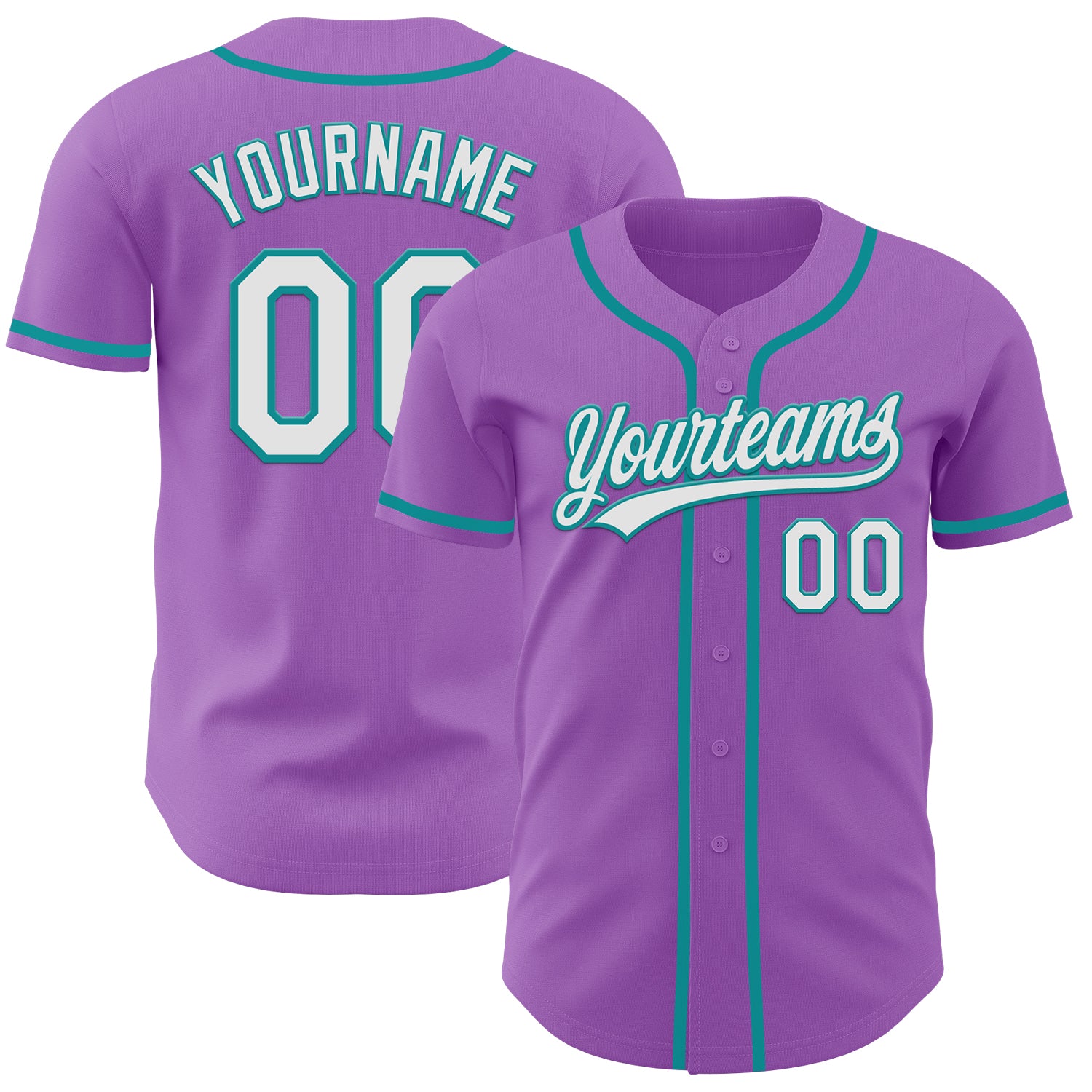 Personalized Custom Name and Number Medium Purple White-Teal Baseball Jersey - Authentic Team Apparel Personalized Medium