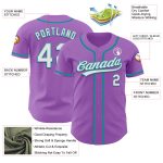 Personalized Custom Name and Number Medium Purple White-Teal Baseball Jersey - Authentic Team Apparel Personalized Medium