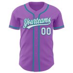 Personalized Custom Name and Number Medium Purple White-Teal Baseball Jersey - Authentic Team Apparel Personalized Medium