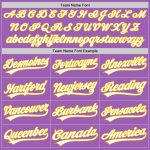 Custom Name and Number Personalized Medium Purple White-Yellow Baseball Jersey - Authentic Team Apparel Personalized Medium