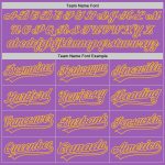 Custom Name and Number Medium Purple Yellow Authentic Baseball Jersey - Personalized Team Apparel Personalized Medium Purple