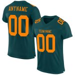 Custom Midnight Green Bay Orange Football Jersey with Personalized Name and Number - Authentic Mesh Design Personalized Midnight