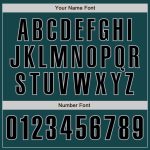 Custom Name and Number Baseball Jersey - Authentic Midnight Green Black-Gray Team Apparel Personalized Midnight Green Black-Gray