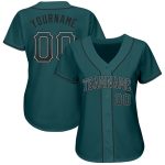 Custom Name and Number Midnight Green Black-Gray Baseball Jersey - Personalized Authentic Drift Fashion Team Gear Personalized