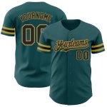Personalized Authentic Baseball Jersey in Midnight Green and Black-Old Gold Personalized Midnight Green Black-Old Gold Authentic