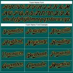 Personalized Authentic Baseball Jersey in Midnight Green and Black-Old Gold Personalized Midnight Green Black-Old Gold Authentic