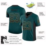 Personalized Midnight Green Black Old Gold Drift Fashion Football Jersey Custom Name Number Personalized Midnight Green Black-Old