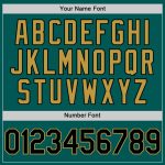 Custom Midnight Green Performance Golf Polo Shirt with Team Name and Number - Black and Old Gold Design Personalized Midnight