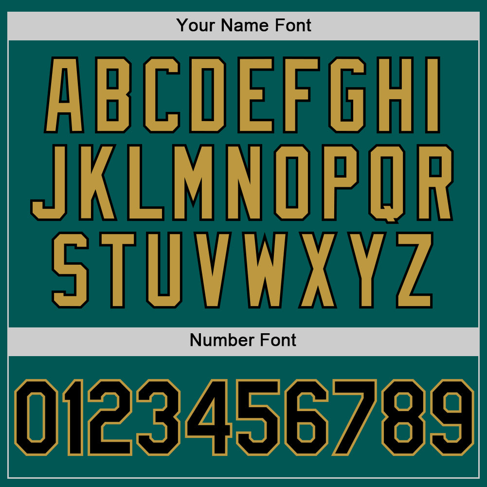 Personalized Midnight Green Black-Old Gold Performance Vapor Golf Polo Shirt Team Custom Name and Number Custom Midnight Green Performance Golf Polo Shirt with Team Name and Number - Black and Old Gold Design Personalized Midnight - Image 5