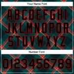 Personalized Midnight Green Black Red Check Bomber Varsity Jacket 3D Pattern Full-Snap Design Personalized Midnight Green